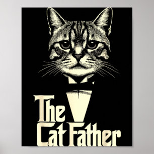 Vintage kat vader papa leven kat papa gelukkige va poster