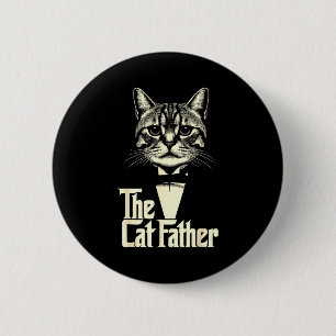 Vintage kat vader papa leven kat papa gelukkige va ronde button 5,7 cm
