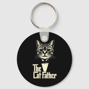 Vintage kat vader papa leven kat papa gelukkige va sleutelhanger