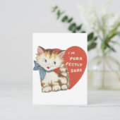 Vintage Kat Valentijn Feestdagenkaart (Staand voorkant)