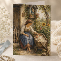 Vintage katholieke felicitaties nieuwe baby
