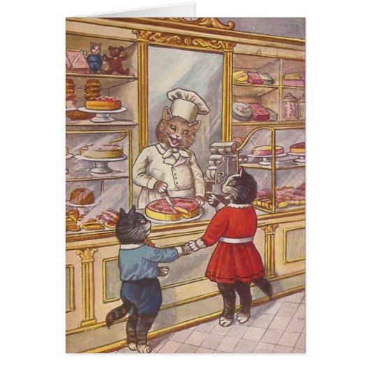 Vintage - Katten bezoeken een bakkerij , (Voorkant)