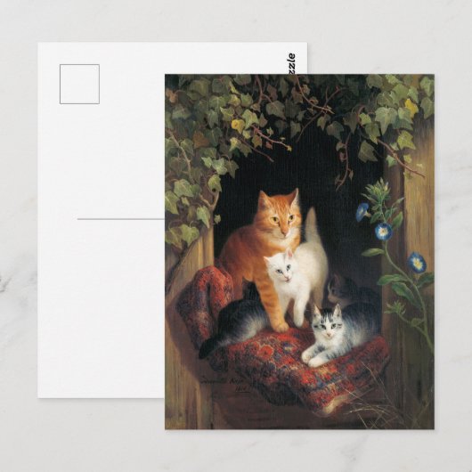 Vintage katten Briefkaart (Voorkant / Achterkant)