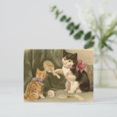Vintage katten Briefkaart (Staand voorkant)