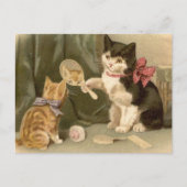 Vintage katten Briefkaart (Voorkant)