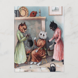 Vintage katten Briefkaart