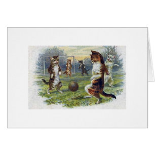 Vintage - Katten die voetbal spelen,