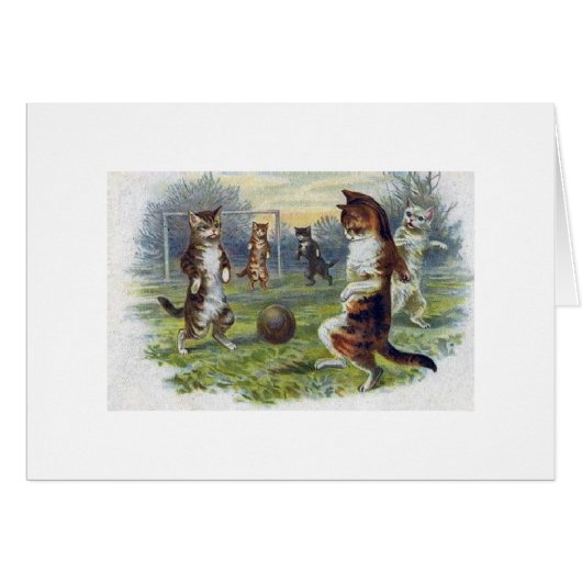 Vintage - Katten die voetbal spelen, (Voorkant Horizontaal)