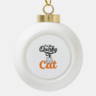 Vintage katten gravure kattenliefhebber ontwerp_1 keramische bal ornament
