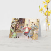 Vintage - Katten in de Keuken, Kaart (Gele Bloem)