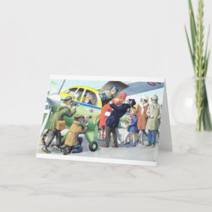 Vintage Katten Mainzer - de Kus van de Aankomst Kaart