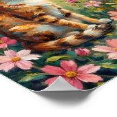 Vintage kattentuin bloemenkunst poster (Hoek)