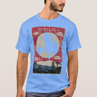Vintage Kawaii Cat Ramen Anime Japanese Kids Girls T-shirt
