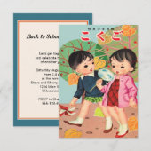 Vintage Kawaii Chidren Japans Kaart (Voorkant / Achterkant)
