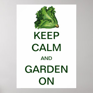 Vintage Keep Calm en ga door met tuinieren Sla Poster