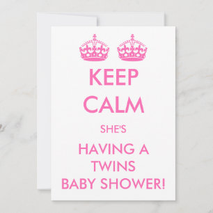 Vintage Keep Calm het is een meisje Tweeling Baby  Kaart