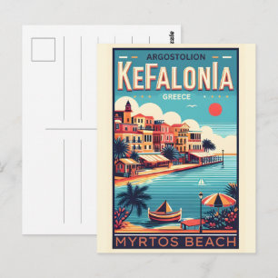 vintage Kefalonia Griekenland reis souvenirs Briefkaart