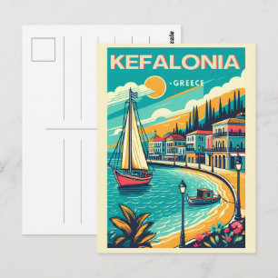 vintage Kefalonia Griekenland reis souvenirs Briefkaart