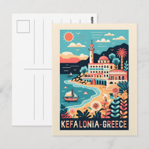 vintage Kefalonia Griekenland reis souvenirs Briefkaart