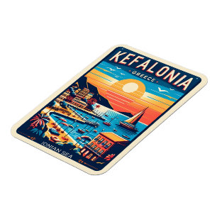 vintage Kefalonia Griekenland reis souvenirs Magneet