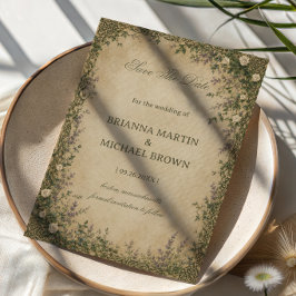 Vintage Keltische Botanische Save The Date