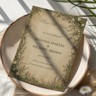 Vintage Keltische Botanische Save The Date