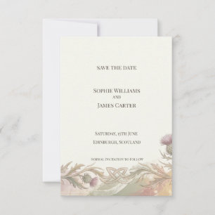 Vintage Keltische Distel Save The Date Kaart