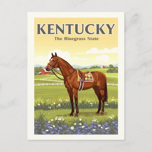 Vintage Kentucky Briefkaart (Voorkant)