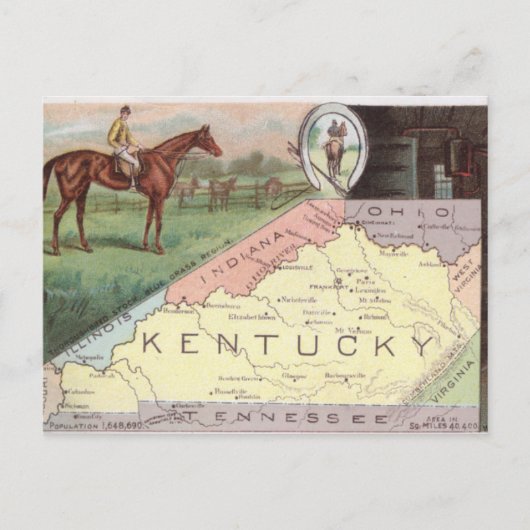 Vintage Kentucky Briefkaart (Voorkant)