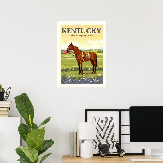 Vintage Kentucky Poster (Thuiskantoor)
