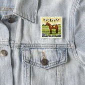 Vintage Kentucky Vierkante Button 5,1 Cm (In situ)
