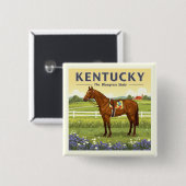 Vintage Kentucky Vierkante Button 5,1 Cm (Voorkant /achterkant)