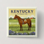 Vintage Kentucky Vierkante Button 5,1 Cm (Voorkant)