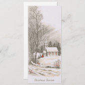 Vintage Kerk Kerst Service Feestdagenkaart (Voorkant / Achterkant)