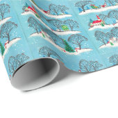 Vintage-kerkpaarden en -slee cadeaupapier (Rol Hoek)