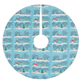 Vintage-kerkpaarden en -slee kerstboom rok