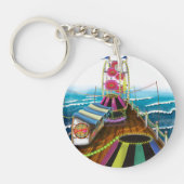 Vintage kermis aan zee Pier Sleutelhanger (Voorkant)