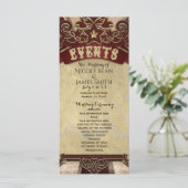 Vintage Kermis Circus Bruiloft Evenementen Program Programmakaart (Staand voorkant)