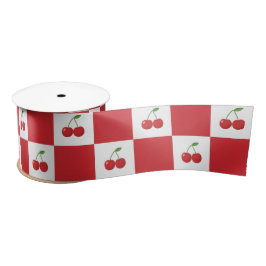 Vintage Kersen Gingham : Coquette & Cottagecore Satijnen Lint