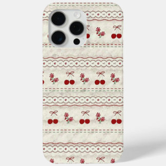 Vintage Kersen Kant Patroon iPhone Hoesje 