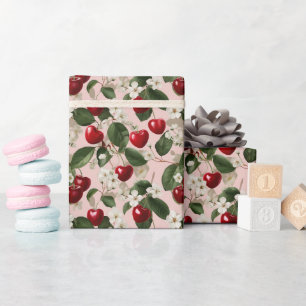 Vintage Kersenbloesem Botanische Roze Tuin Cadeaupapier