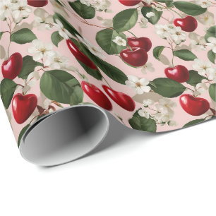 Vintage Kersenbloesem Botanische Roze Tuin Cadeaupapier