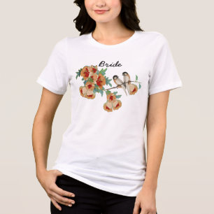 Vintage Kersenbloesem Liefdesvogel  Tri-Blend Shirt