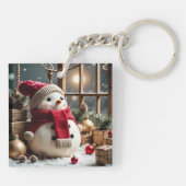 Vintage Kerst - Acryl Sleutelhanger (Achterkant)