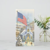 Vintage Kerst Amerikaanse Kerk Feestdagenkaart (Staand voorkant)