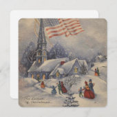Vintage Kerst Amerikaanse Kerk Feestdagenkaart (Voorkant / Achterkant)