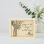 Vintage kerst, Art Deco Angel Feestdagenkaart (Staand voorkant)