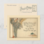 Vintage kerst, Art Deco Angel Feestdagenkaart (Voorkant / Achterkant)