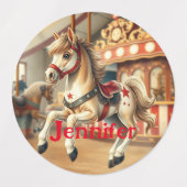 Vintage Kerst Baby Circus Dierlijke Gift Labels (Design 2)