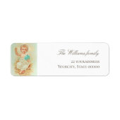 vintage kerst Baby Jesus Etiket (Voorkant)